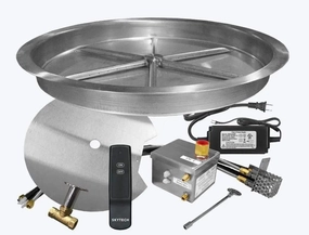 Firegear 33" SS Round Pan Gas Fire Pit Kit with Remote FPB-33RBSAWSportable outdoor fire pit with lid