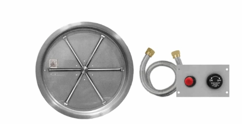 Firegear 33" Stainless Steel Round Pan Gas Fire Pit Insert FPB-33RBSTMSI-Nportable outdoor fire pit with lid
