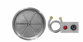 Firegear 33" Stainless Steel Round Pan Gas Fire Pit Insert FPB-33RBSTMSI-Nportable outdoor fire pit with lid
