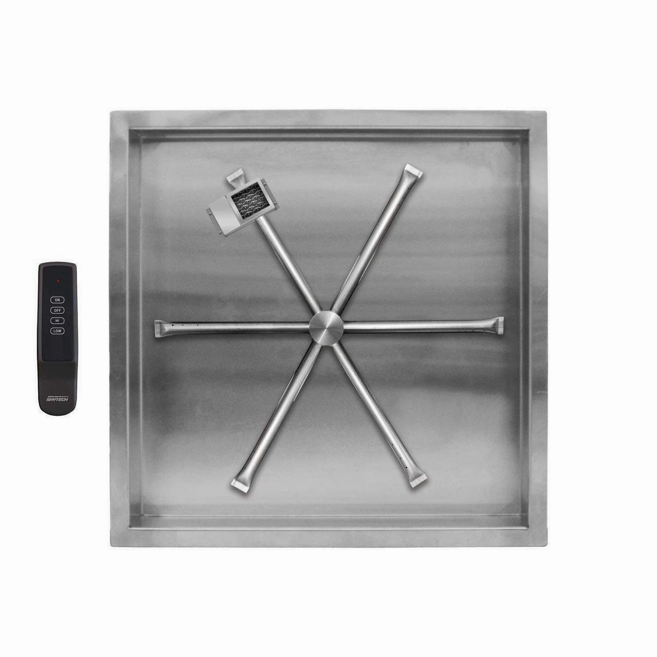 Firegear 38" Square Pan Gas Fire Pit Insert FPB-38SBSTMSI-Nportable outdoor fire pit with lid
