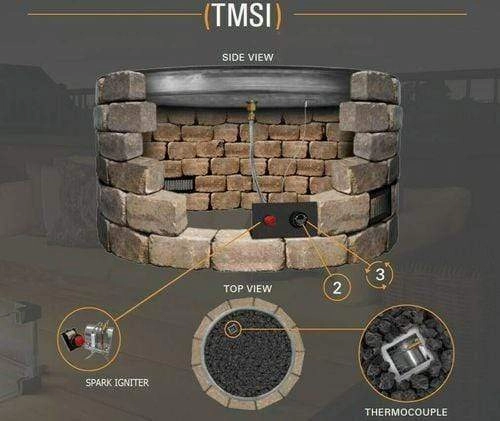 Firegear 38" Square Pan Gas Fire Pit Insert FPB-38SBSTMSI-N