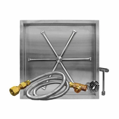 Firegear 38" Square Pan Gas Fire Pit Insert FPB-38SBSTMSI-N
