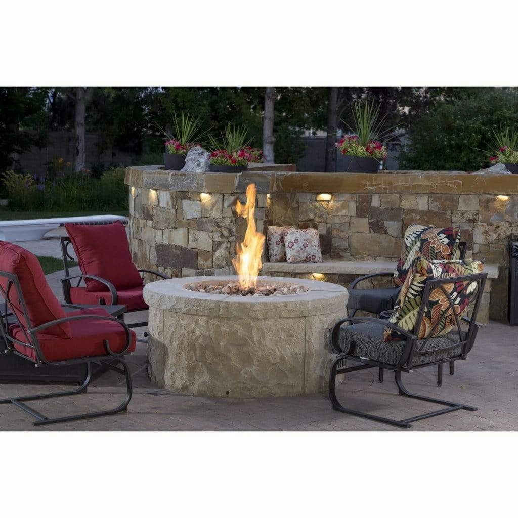Firegear 39-inch Round Flat Pan Gas Fire Pit Burner Kit w/ AWS Electronic Ignition System