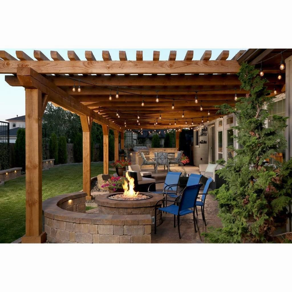 Firegear 39-inch Round Flat Pan Gas Fire Pit Burner Kit w/ AWS Electronic Ignition System