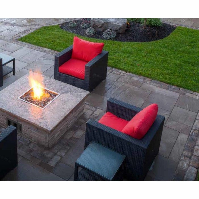 Firegear 46" SS Square Flat Pan Gas Fire Pit Insert FPB-46SFBS36MT-N