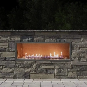Firegear Kalea Bay 36" Outdoor Linear Gas Fireplace OFP-36LECOstone-look outdoor patio fireplace