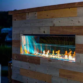 Firegear Kalea Bay 48" Outdoor Linear Gas Fireplace OFP-48LECOstone-look outdoor patio fireplace