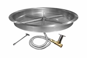 Firegear Stainless Steel Match Light Round Drop-In 16-inch Fire Pit Burner System FPB-16RBSMT-Nportable outdoor fire pit with lid