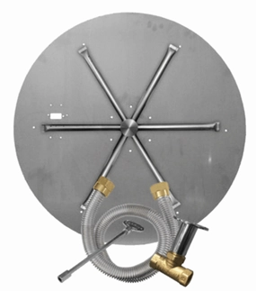 Firegear Stainless Steel Match Light Round Flat Natural Gas 26-inch Fire Pit Burner System FPB-26DBS22MT-Nportable outdoor fire pit with lid