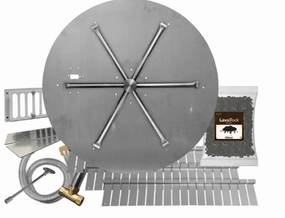 Firegear Stainless Steel Match Light Round Flat Natural Gas 39-inch FPB-39DBS36MTN-PKportable outdoor fire pit with lid