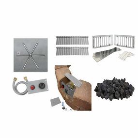Firegear Stainless Steel Match Light Square Drop-In Natural Gas 20-inch Fire Pit Burner Kits FPB-20SBS16MTN-PKportable outdoor fire pit with lid