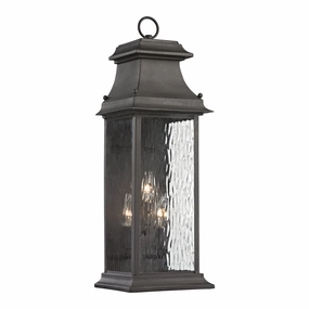 Forged Provincial Three Light Outdoor Wall Sconce CharcoalOutdoor wall sconces with motion sensor