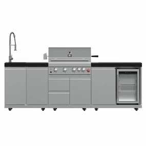 Forno Bulnes Black Countertop Outdoor Kitchen with 30" 60,000 BTU BBQ and Beverage Centre - FODKT2506BLK outdoor griddle for camping trips