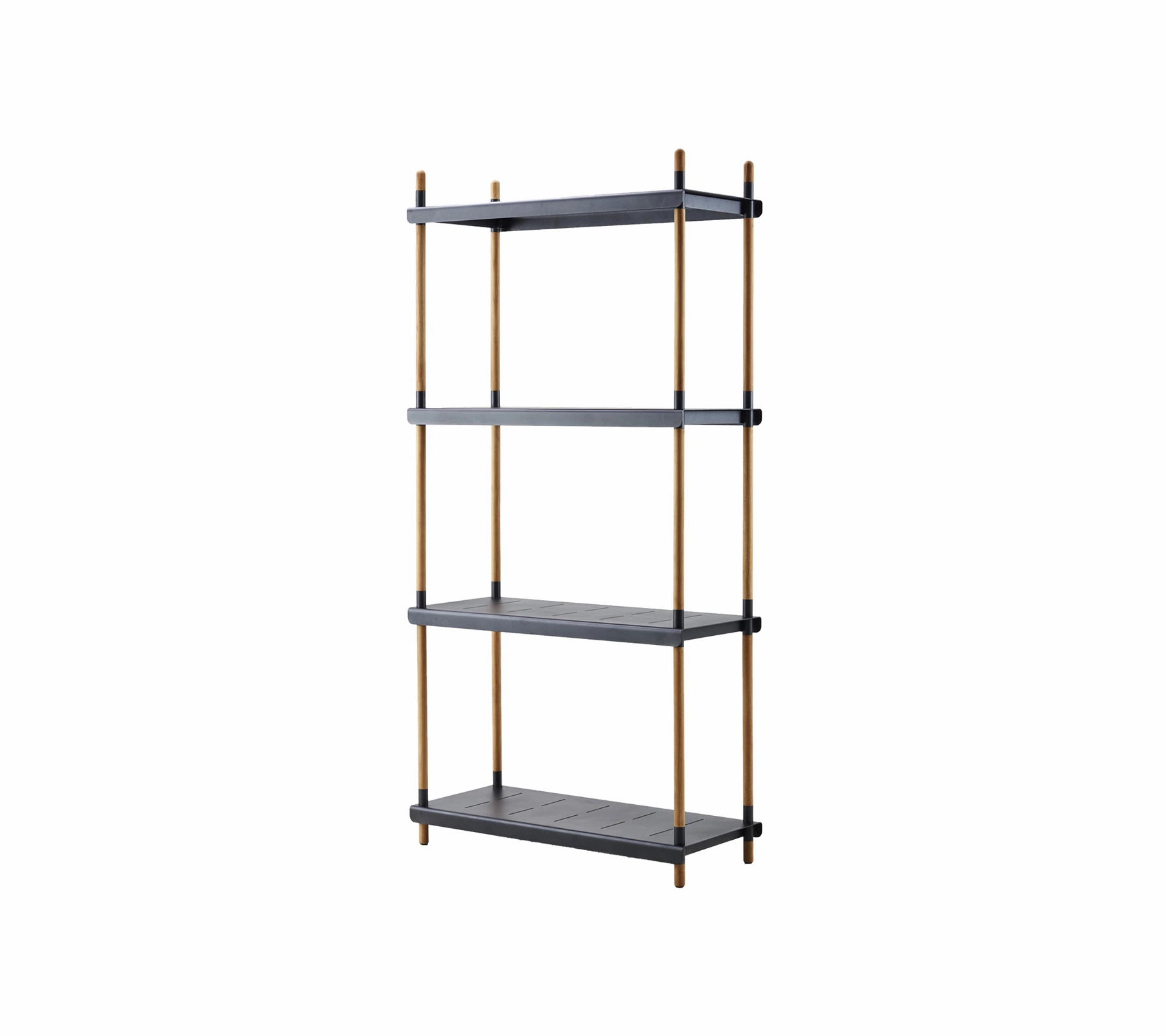 Frame shelving system, complete wall-mounted outdoor storage shelves