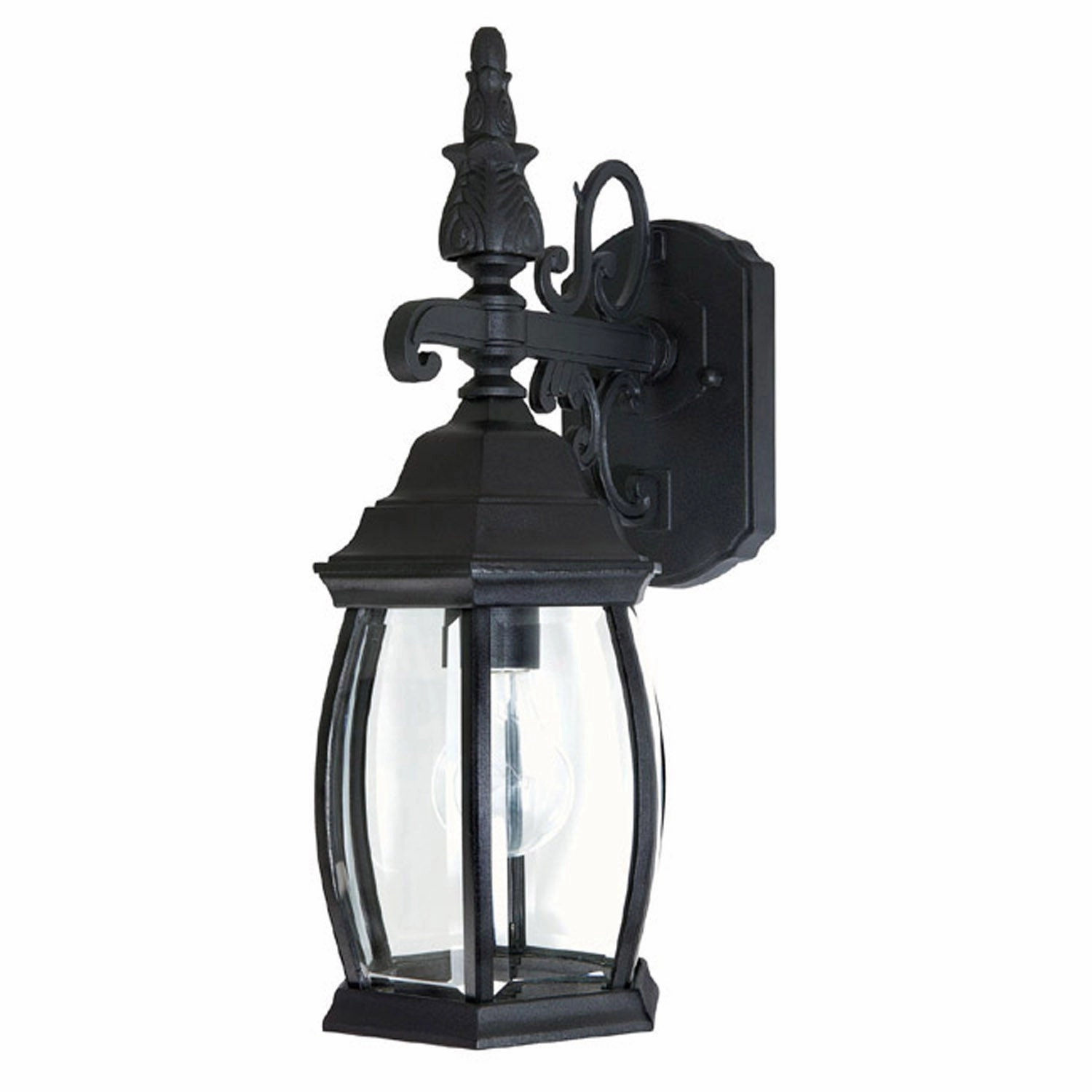 French Country One Light Outdoor Wall Lantern BlackOutdoor wall sconces with motion sensor