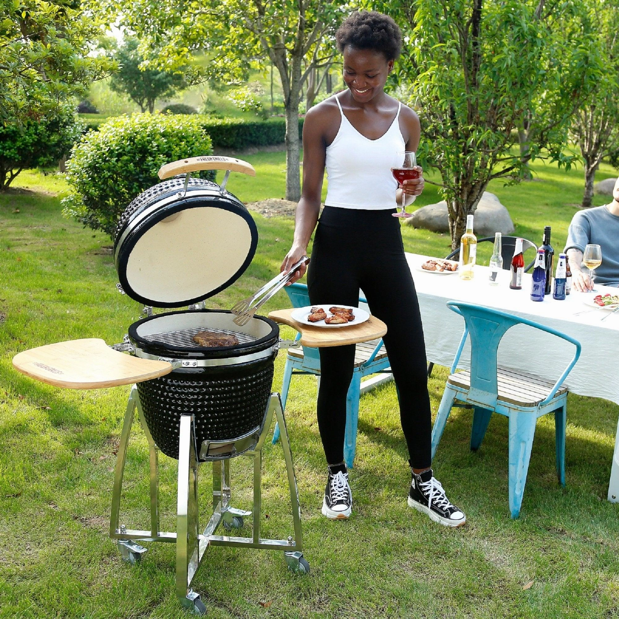 Fresh Grills Kamado Charcoal BBQ Grill 18" - Maxi