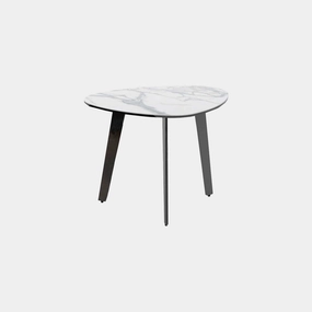 Freya - 43cm Side Table In Ceramic Matte Whiteoutdoor side table for patio furniture