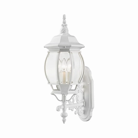 Frontenac Three Light Outdoor Wall Lantern Textured WhiteOutdoor wall sconces with motion sensor