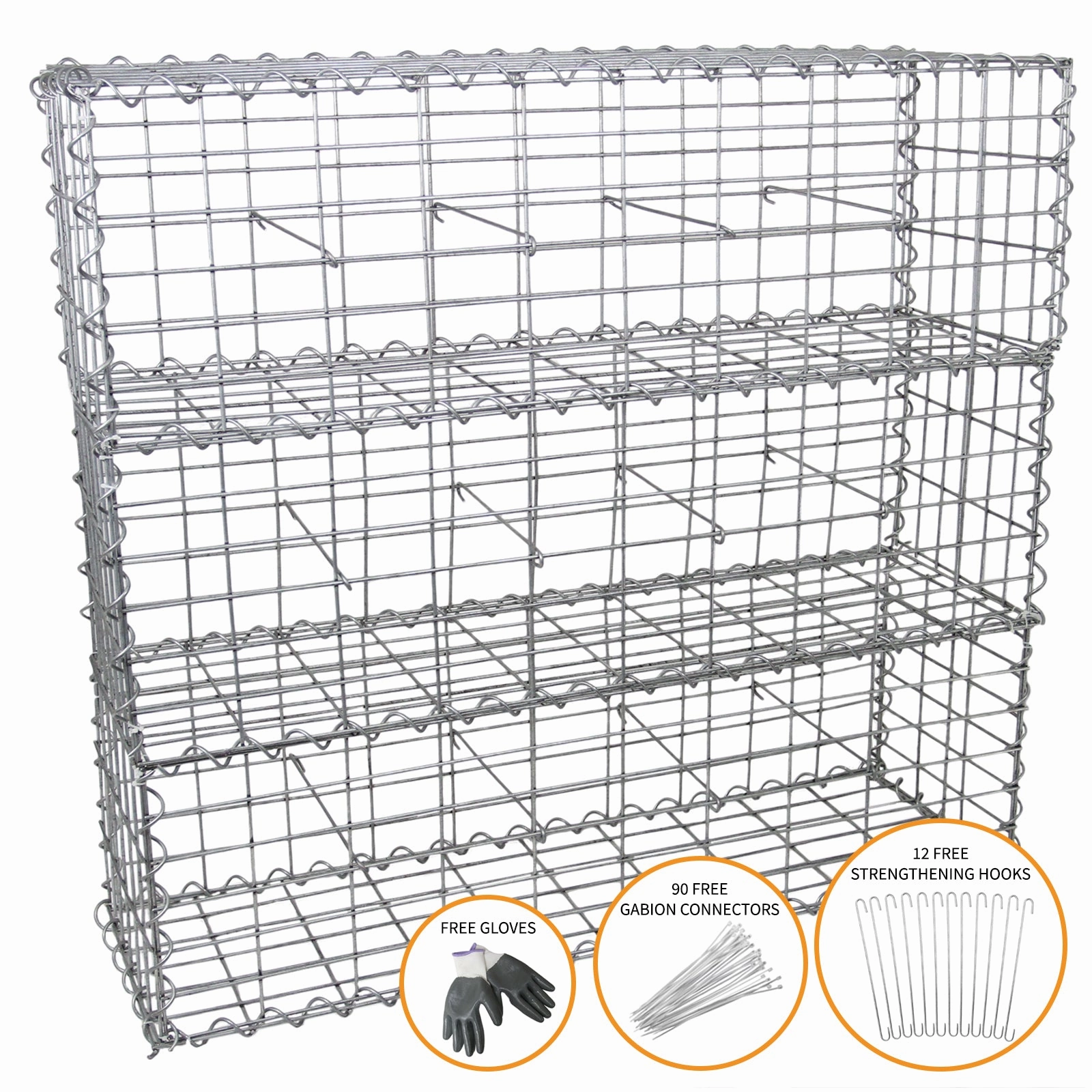 Gabion Baskets 100 x 30 x 30cm / 3 Pack