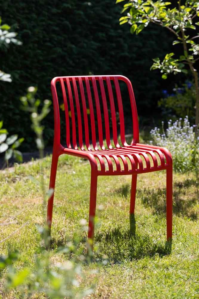 Garden Outdoor Dining Chair In Red