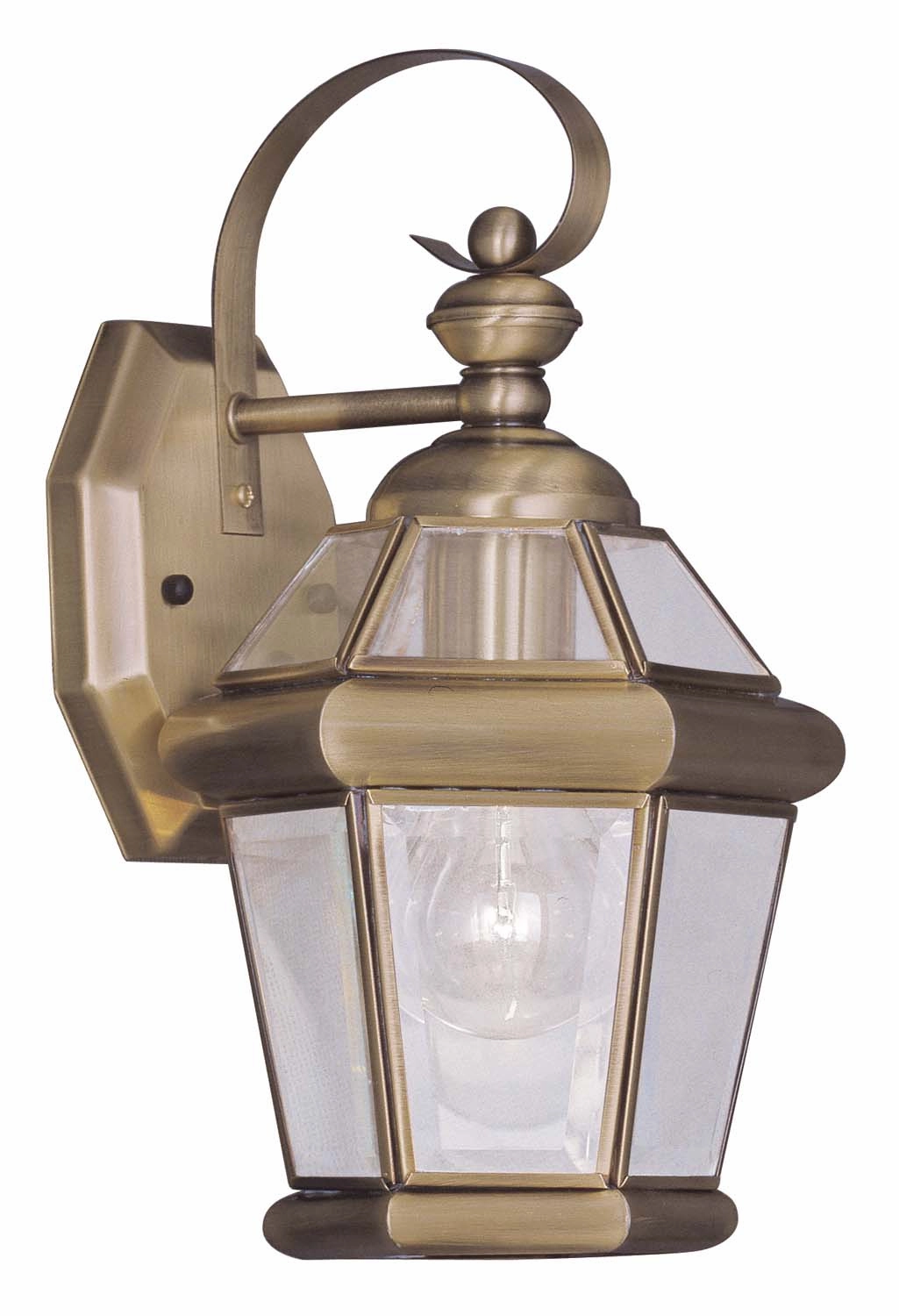 Georgetown One Light Outdoor Wall Lantern Antique BrassOutdoor wall sconces with motion sensor