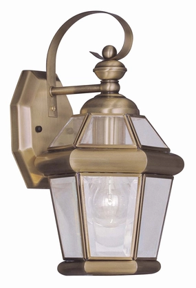 Georgetown One Light Outdoor Wall Lantern Antique BrassOutdoor wall sconces with motion sensor