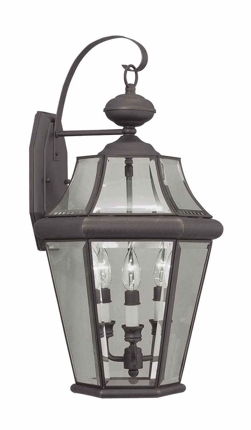 Georgetown Three Light Outdoor Wall Lantern BronzeOutdoor wall sconces with motion sensor
