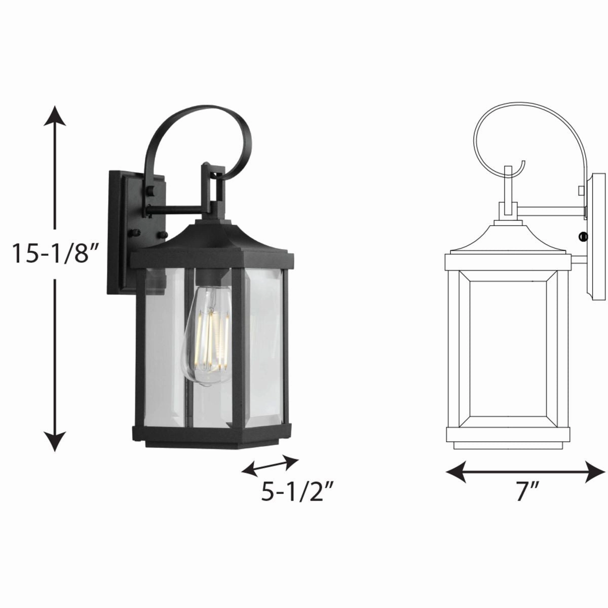 Gibbes Street One Light Wall Lantern Black