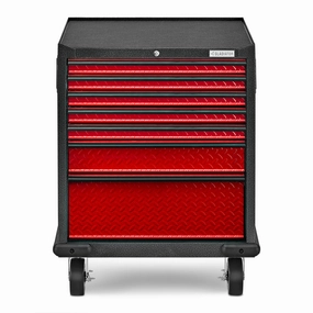 Gladiator Red Tread Premier Pre-Assembled 7 Drawer Modular Tool Storage Cabinet - GAGD277DKR large capacity outdoor storage box