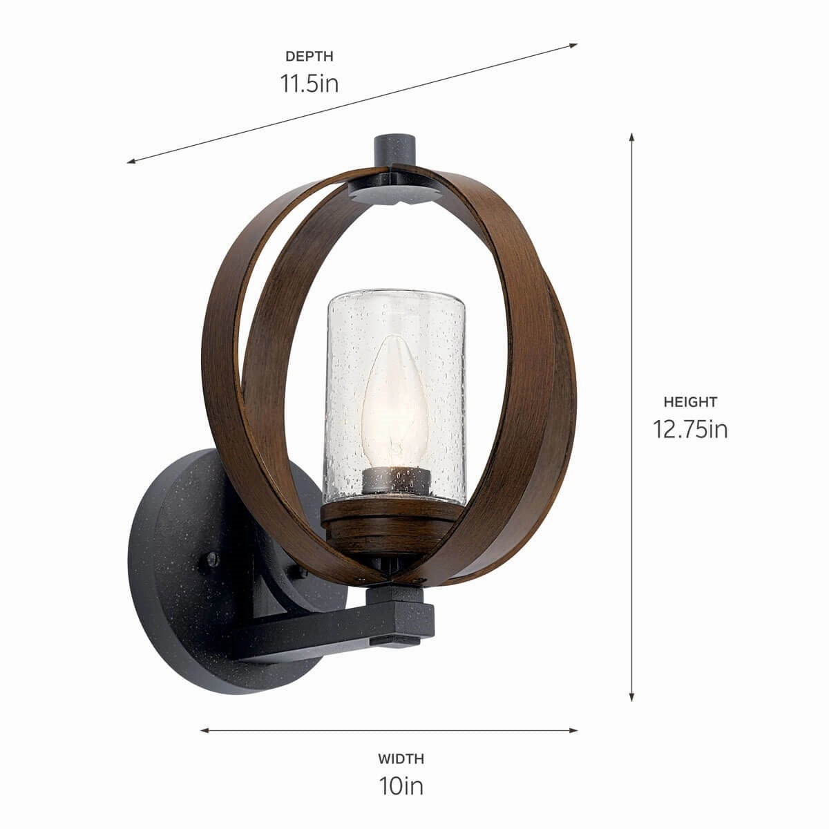 Grand Bank One Light Outdoor Wall Mount Auburn Stained