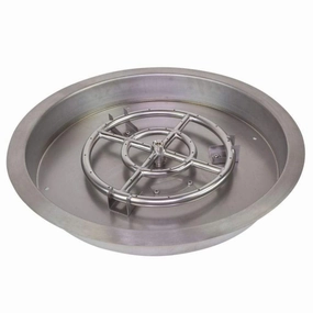Grand Canyon Outdoor Round Stainless Steel Drop-In Pan with BurnerFireproof mat for under fire pit