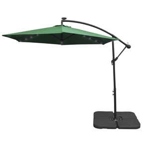 Green 3m LED Cantilever Parasol & Plain Base extra large ceramic garden planters