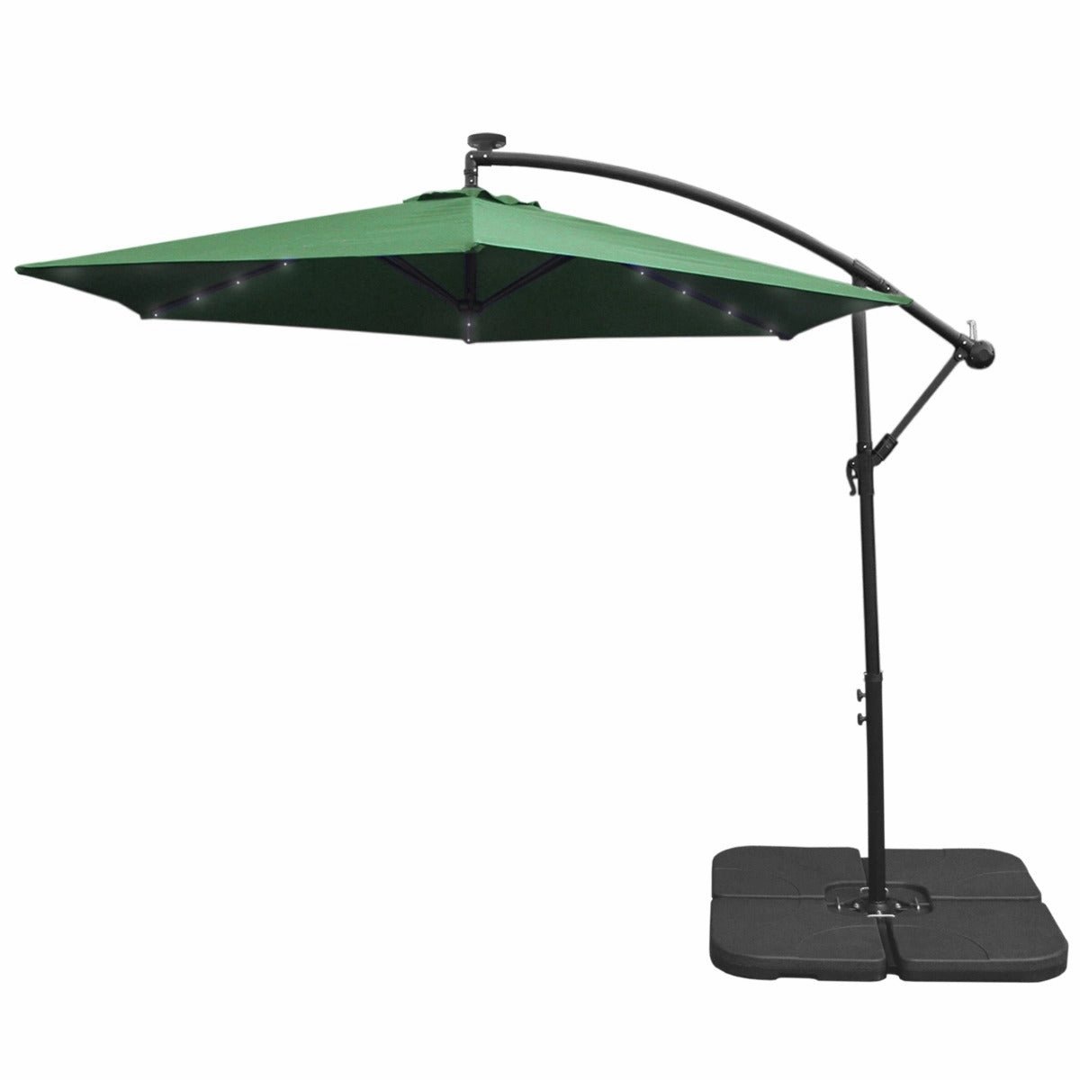 Green 3m LED Cantilever Parasol & Plain Base extra large ceramic garden planters
