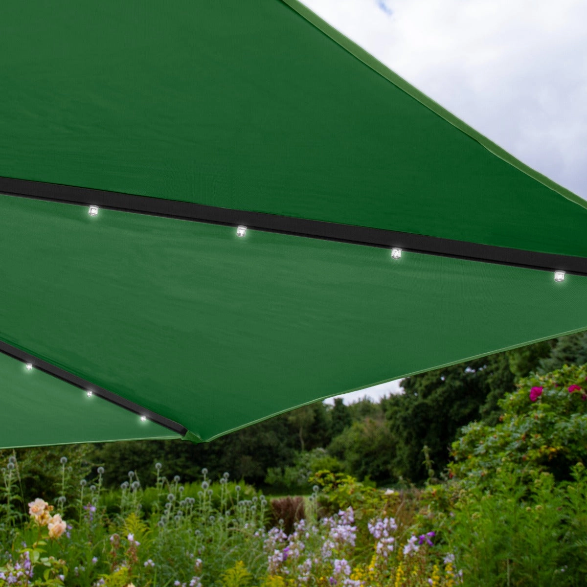 Green 3m LED Cantilever Parasol