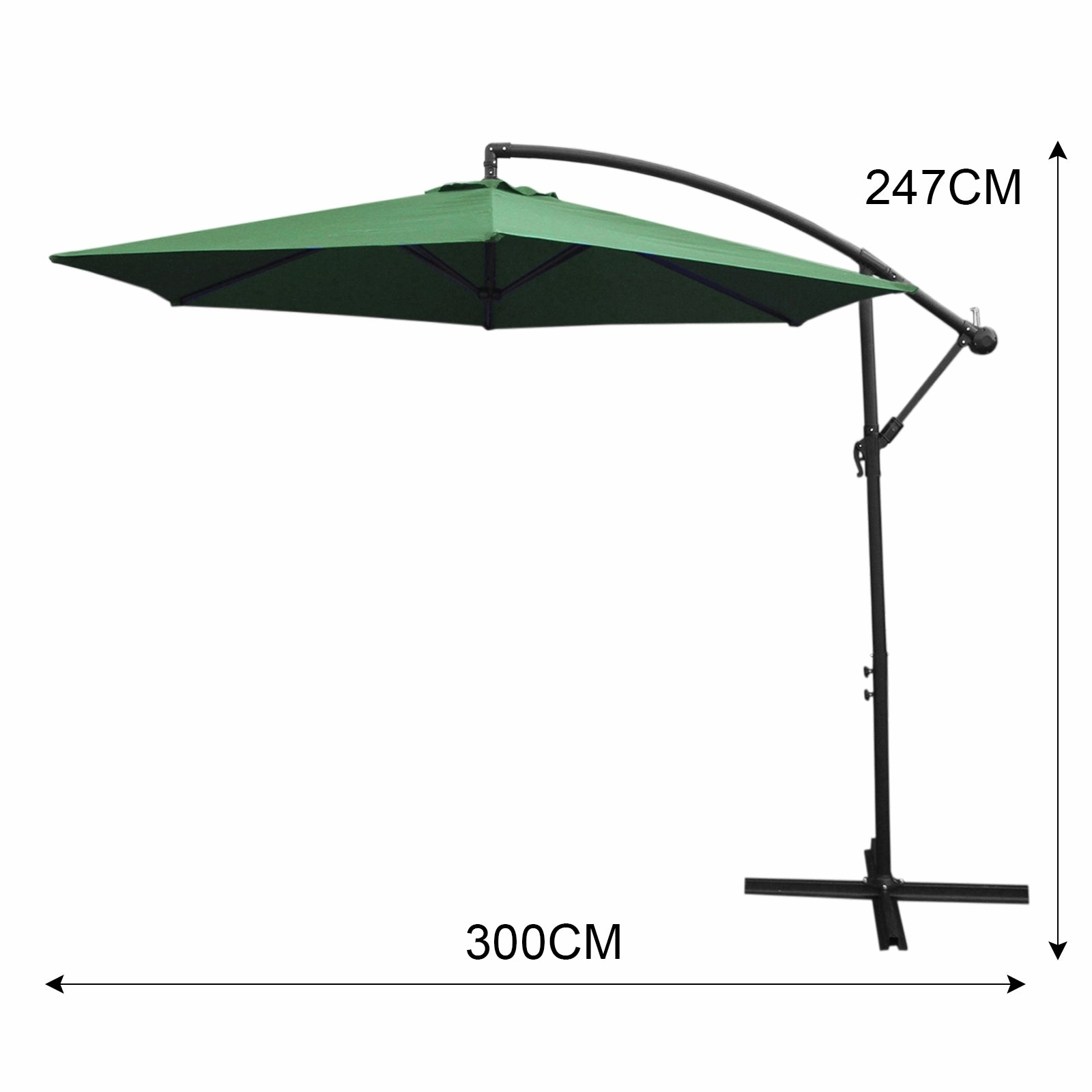 Green Cantilever Parasol & Square Base