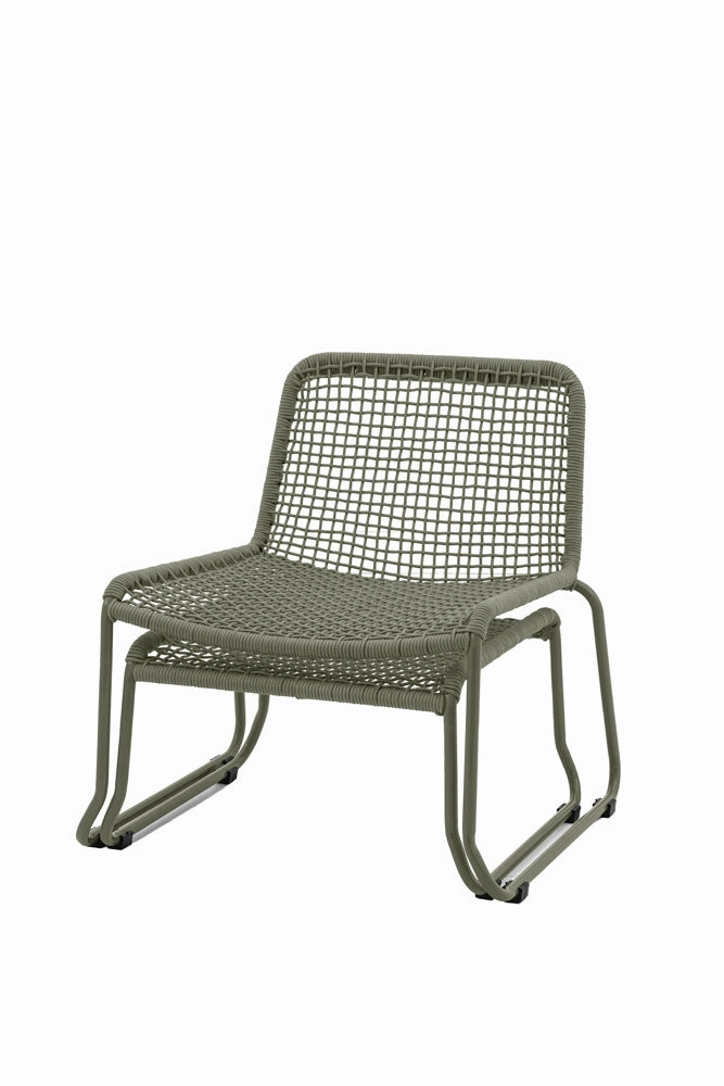 Green Garden Lounge Chair & Footstool Set