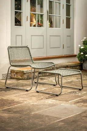Green Garden Lounge Chair & Footstool Setoutdoor garden decorative ornaments