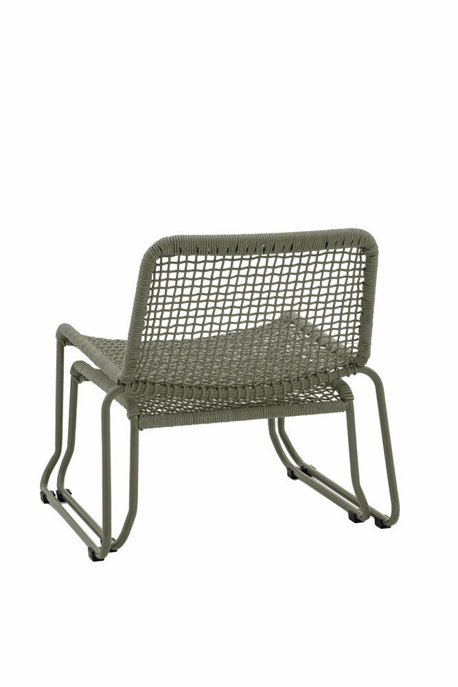 Green Garden Lounge Chair & Footstool Set