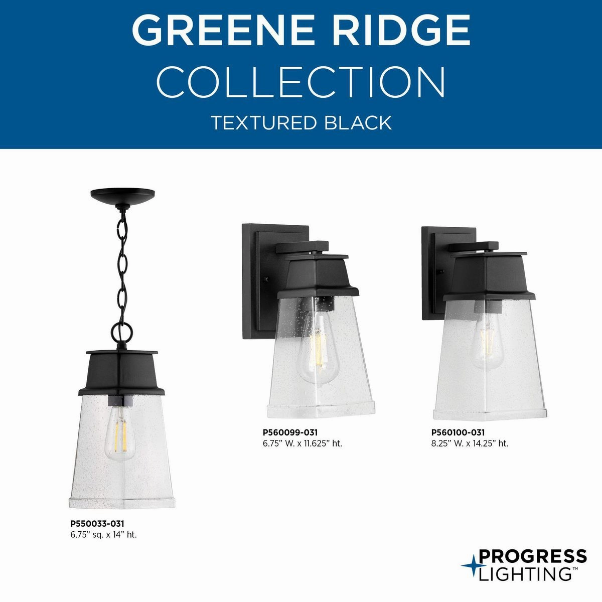 Greene Ridge One Light Wall Lantern Black
