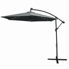 Grey 3m LED Cantilever Parasol extra large ceramic garden planters