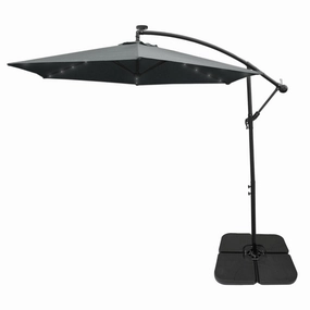 Grey 3m LED Cantilever Parasol & Plain Base extra large ceramic garden planters