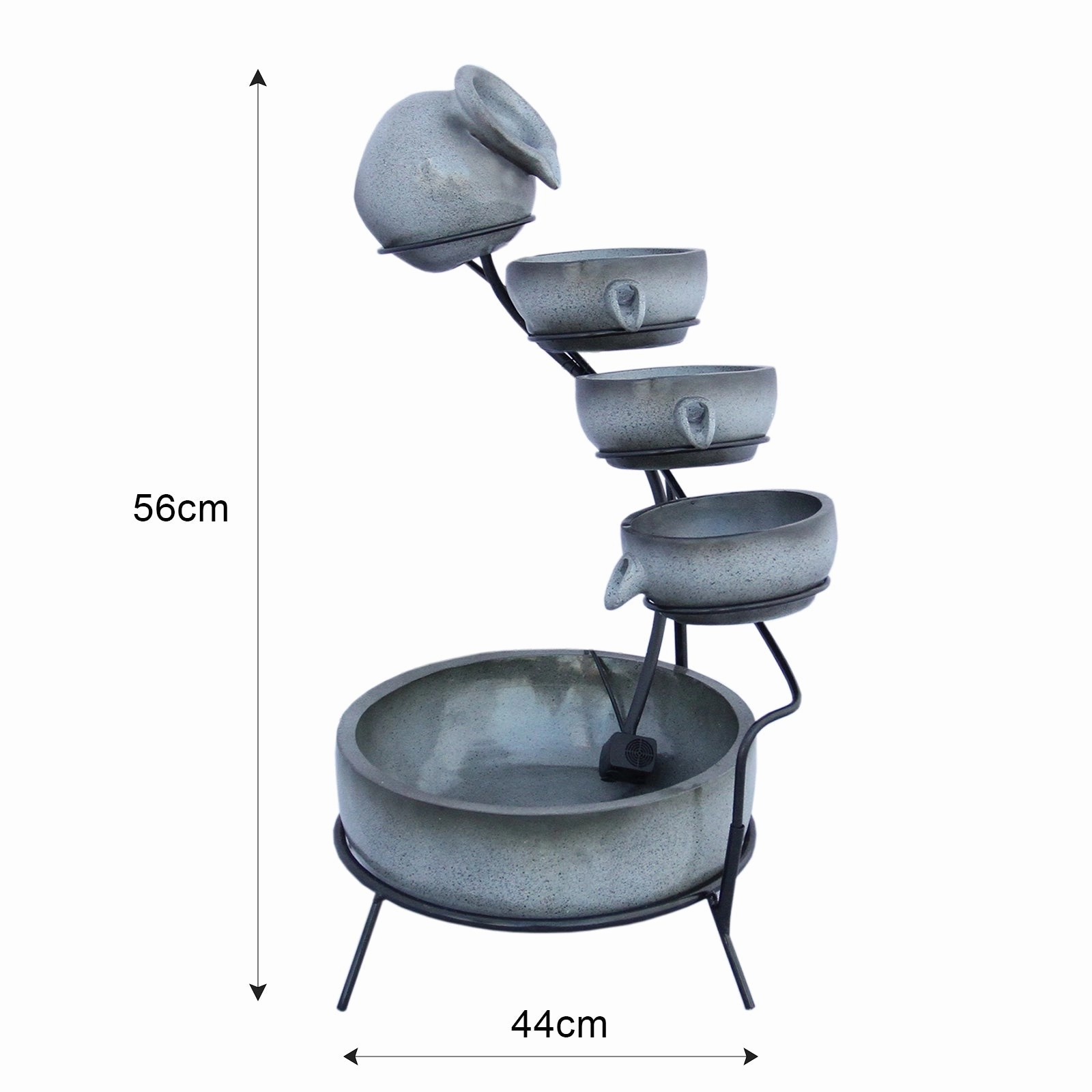 Grey 4 Tier Spilling Bowls Water Feature