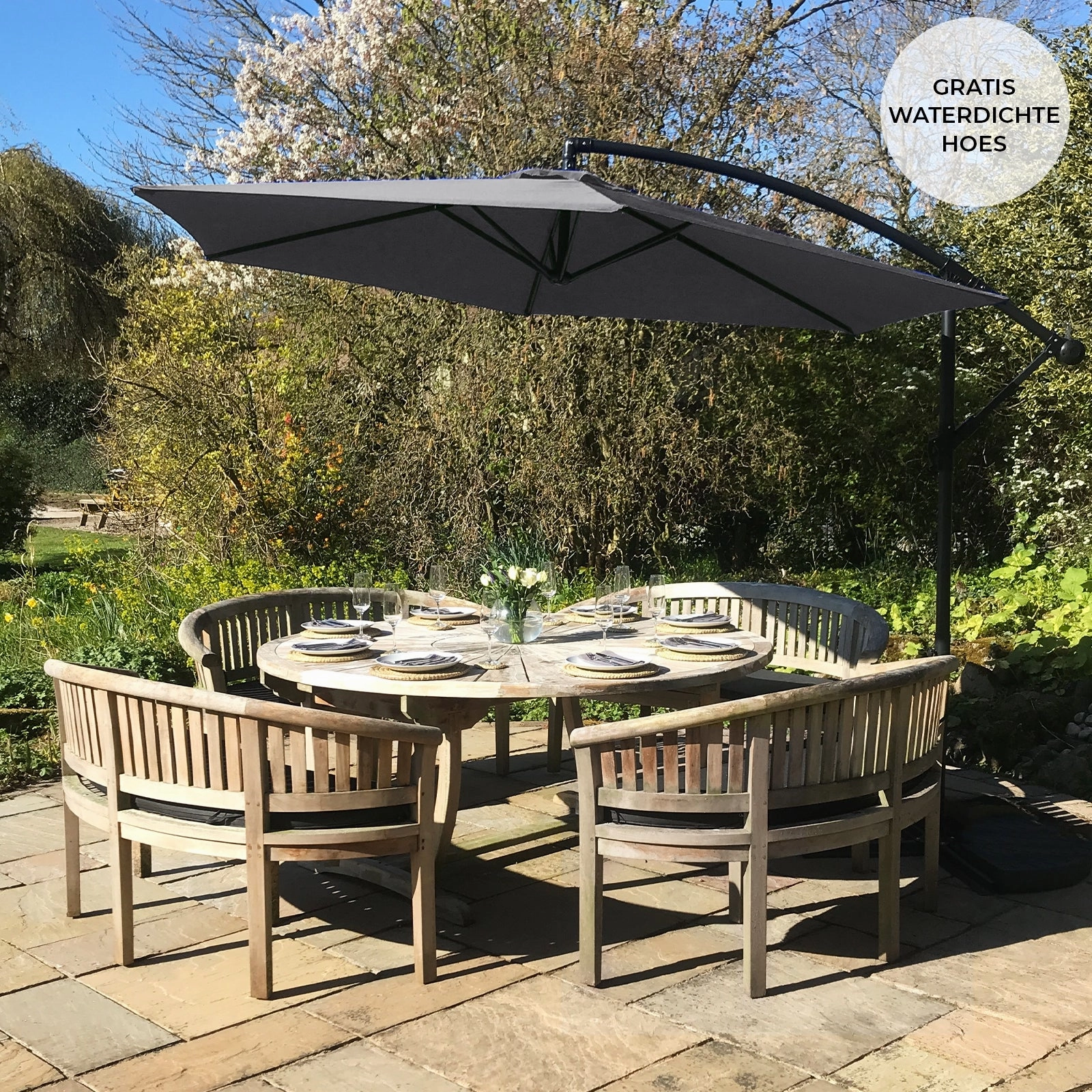 Grey Cantilever Parasol