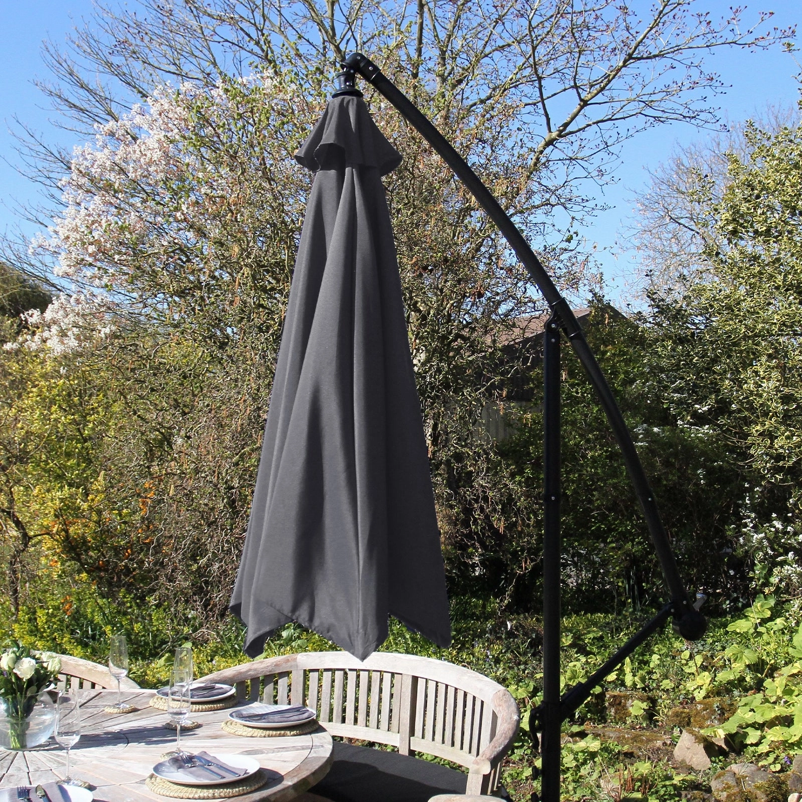Grey Cantilever Parasol
