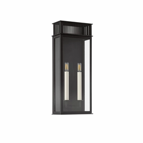 Gridley Two Light Outdoor Wall Sconce Textured BlackOutdoor wall sconces with motion sensor