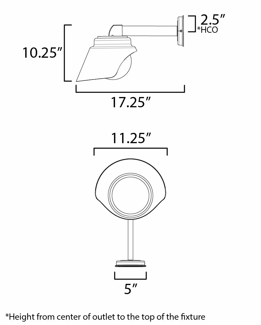 Habit One Light Outdoor Wall Sconce Black