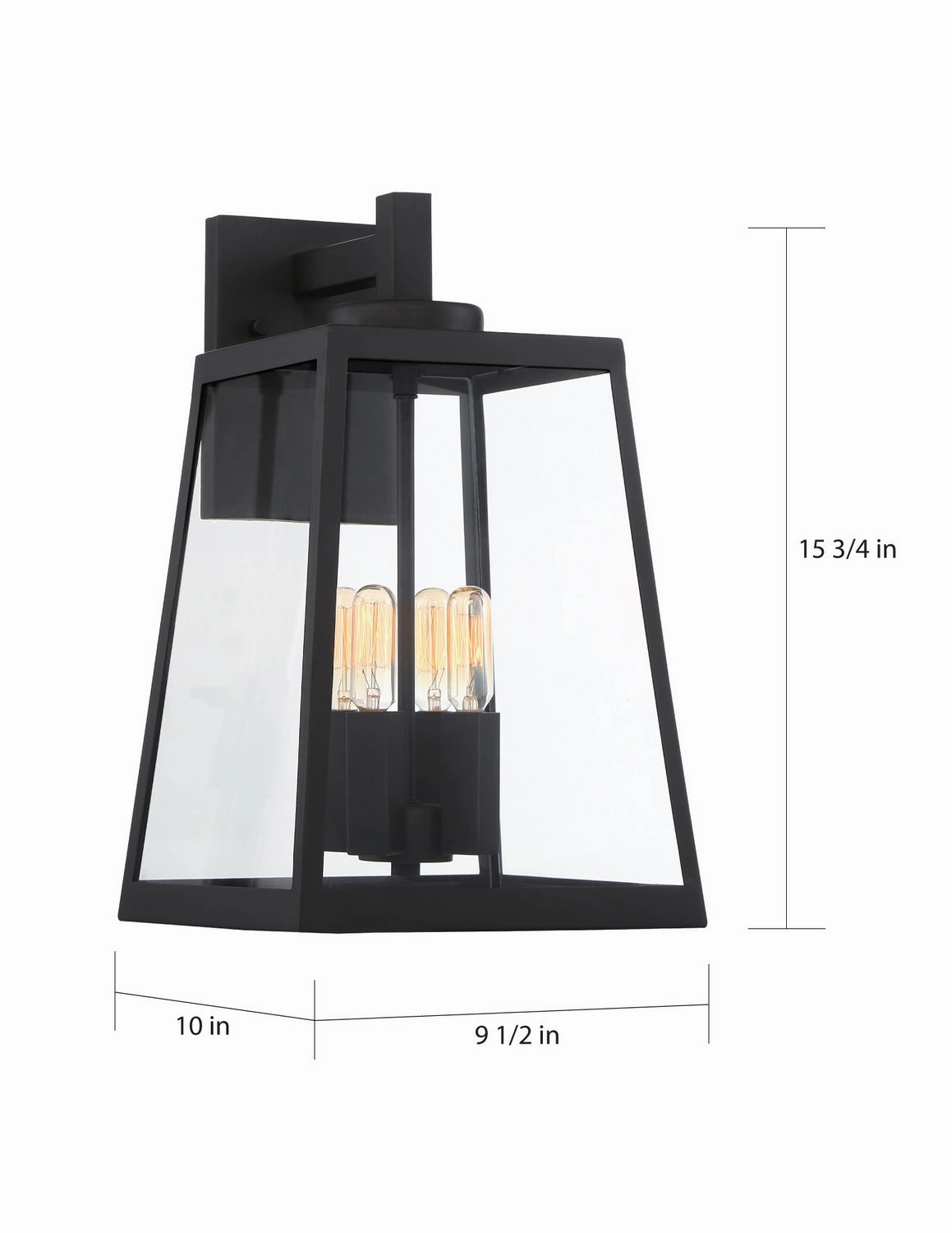 Halifax Four Light Wall Lantern Matte Black