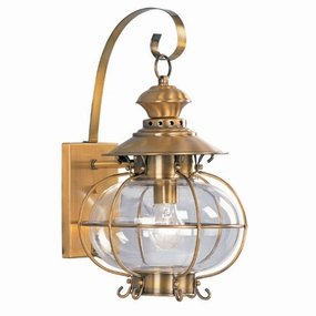Harbor One Light Outdoor Wall Lantern Flemish BrassOutdoor wall sconces with motion sensor