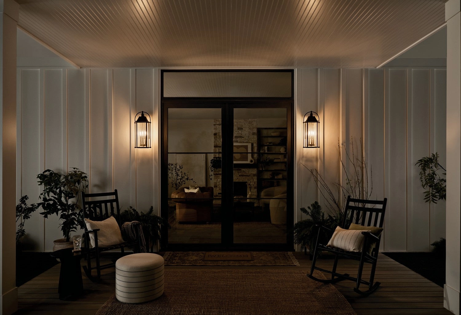 Harbor Row Four Light Outdoor Wall Mount Textured Black