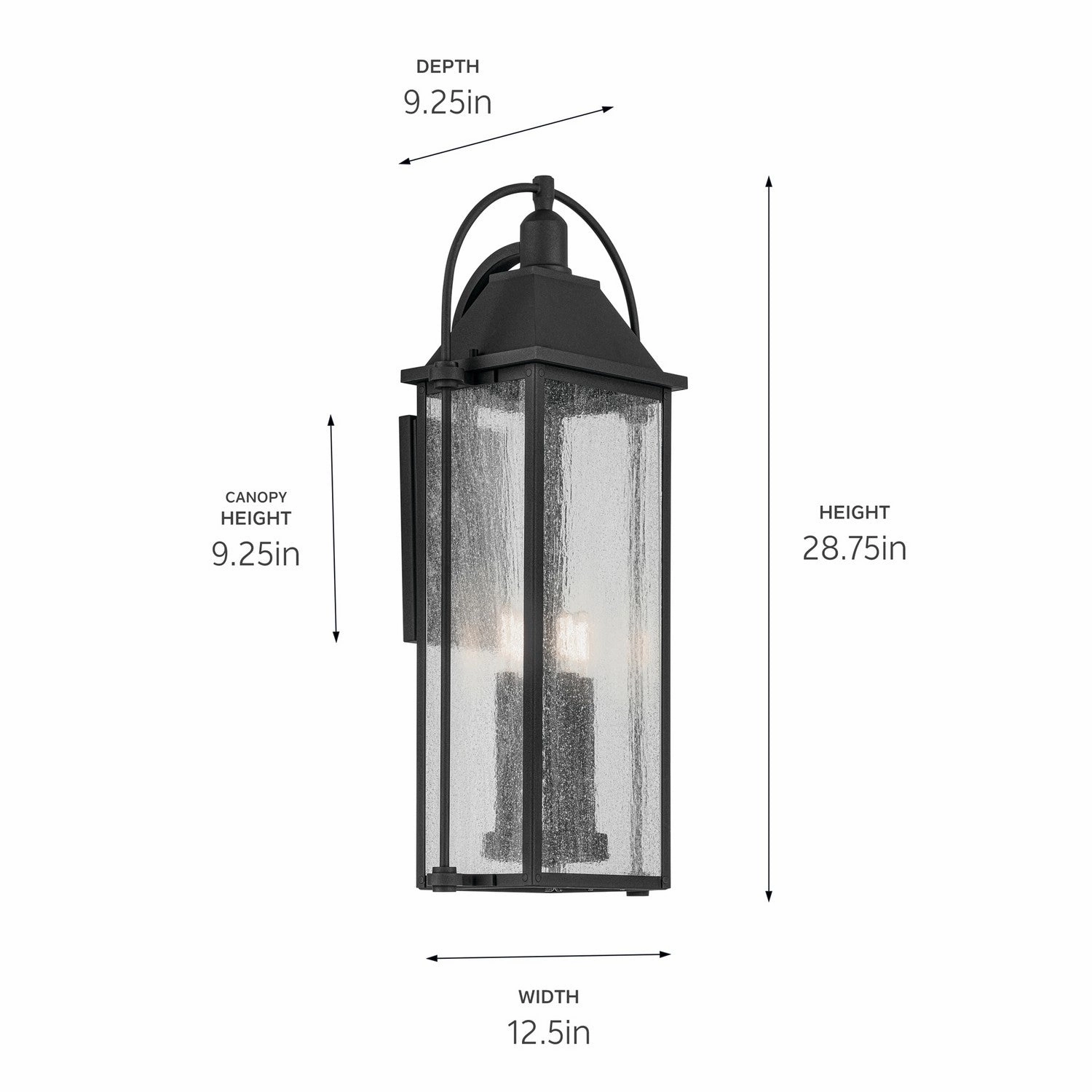 Harbor Row Four Light Outdoor Wall Mount Textured Black
